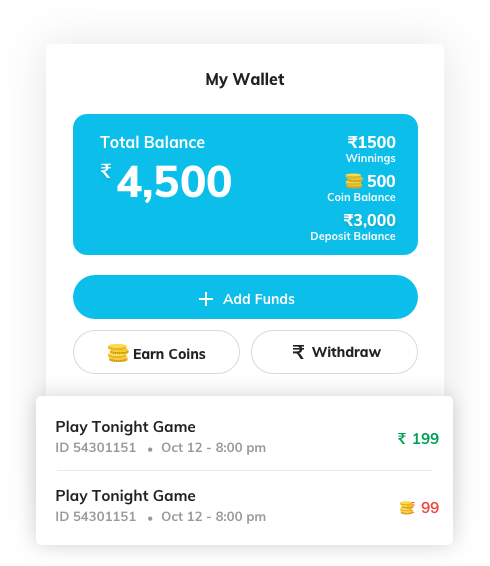 fantasy sports website development with wallet management by Vinfotech