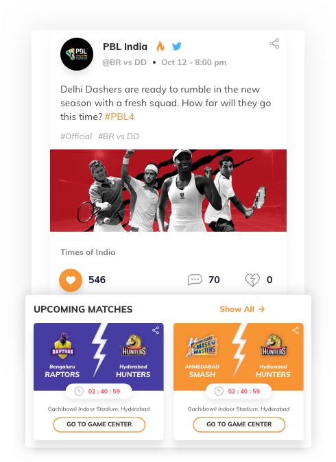 fantasy web design with newsfeed by Vinfotech